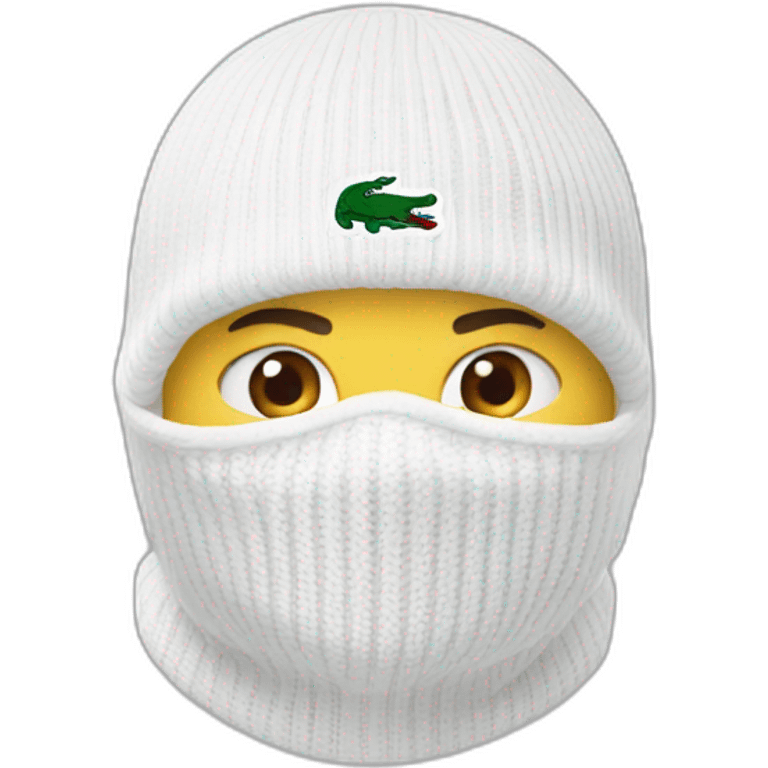 white boy lacoste balaclava with lacoste emoji