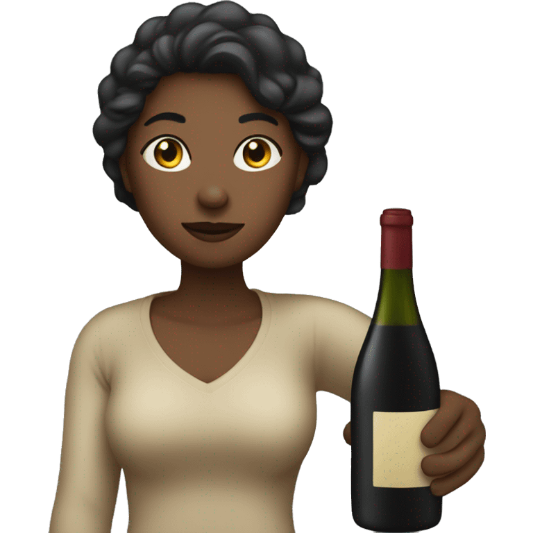 Me (she) with a wine Bottle  emoji