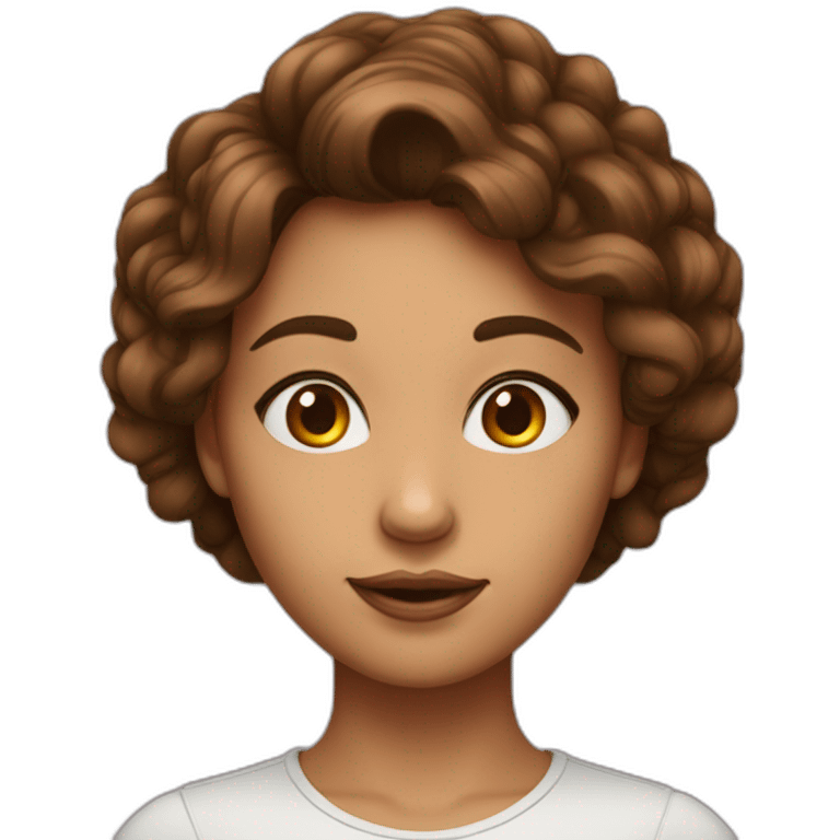 femme avec les cœurs dans les yeux cheveux brune couleur de peau métisse emoji