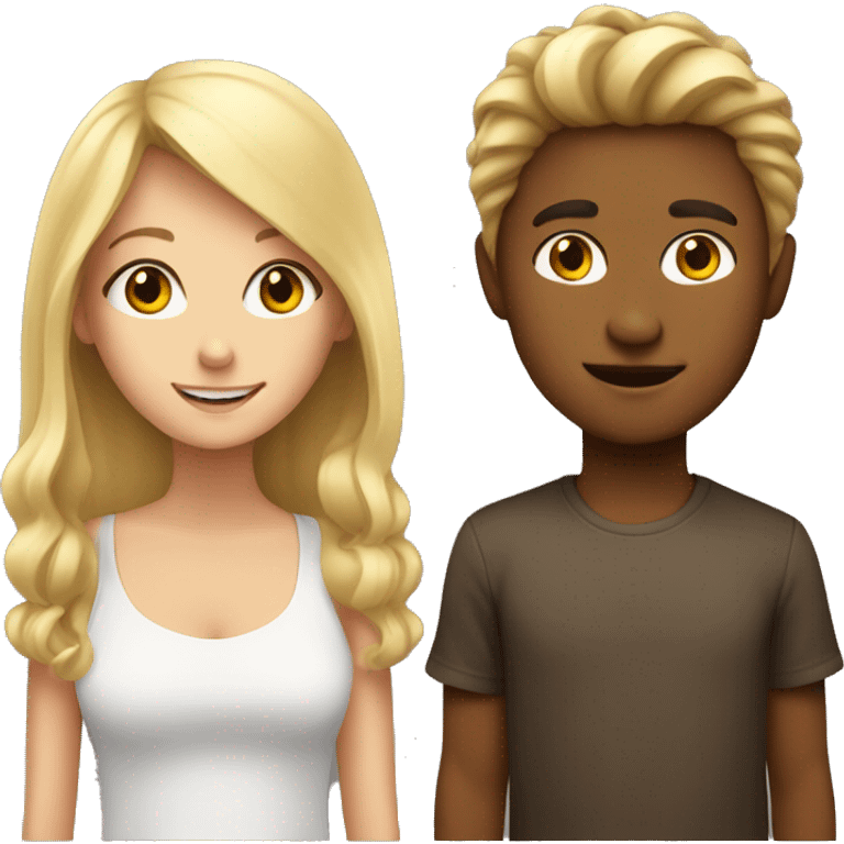 Blonde Girl whit an Brown Haie Boy emoji