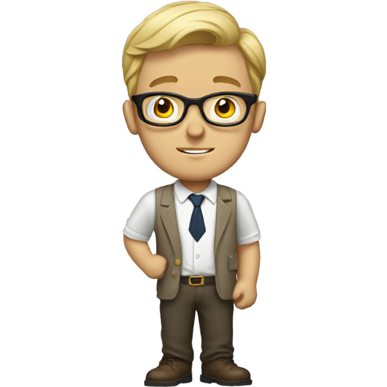 White boy with glasses dressed as a journalist  emoji