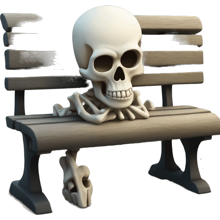 skull sitting on the bench emoji