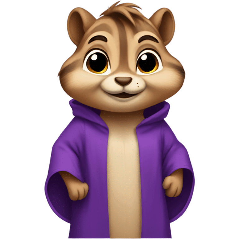 Chipmunk with purple robe emoji