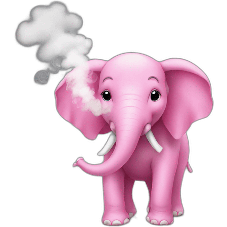 pink elephant smoke emoji