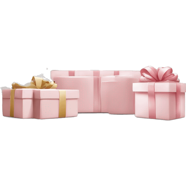 Light pink Christmas gifts under a white Christmas tree  emoji