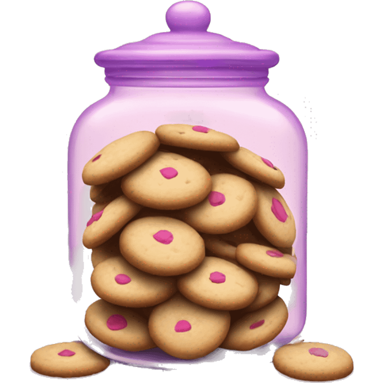 Pink cookie jar with cookies  emoji