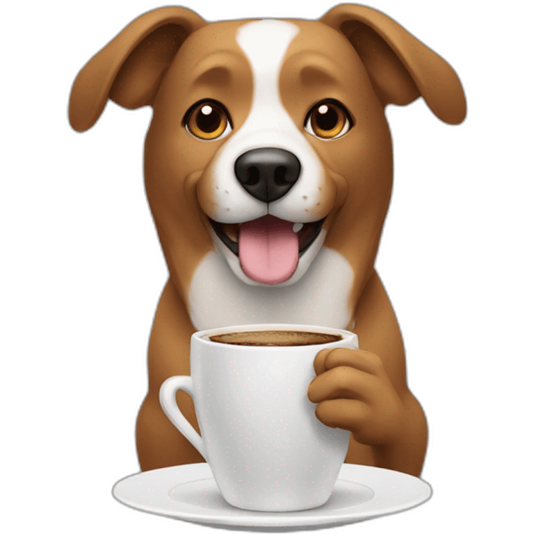 dog drinking coffee emoji