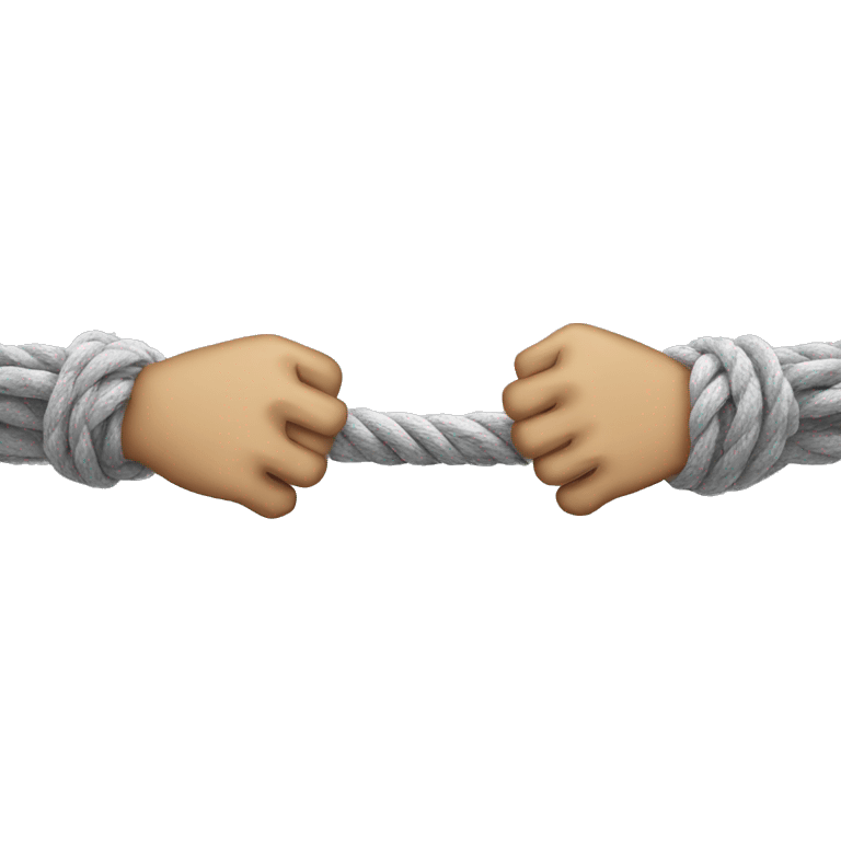 emoji hands pulling a light grey rope tightly emoji