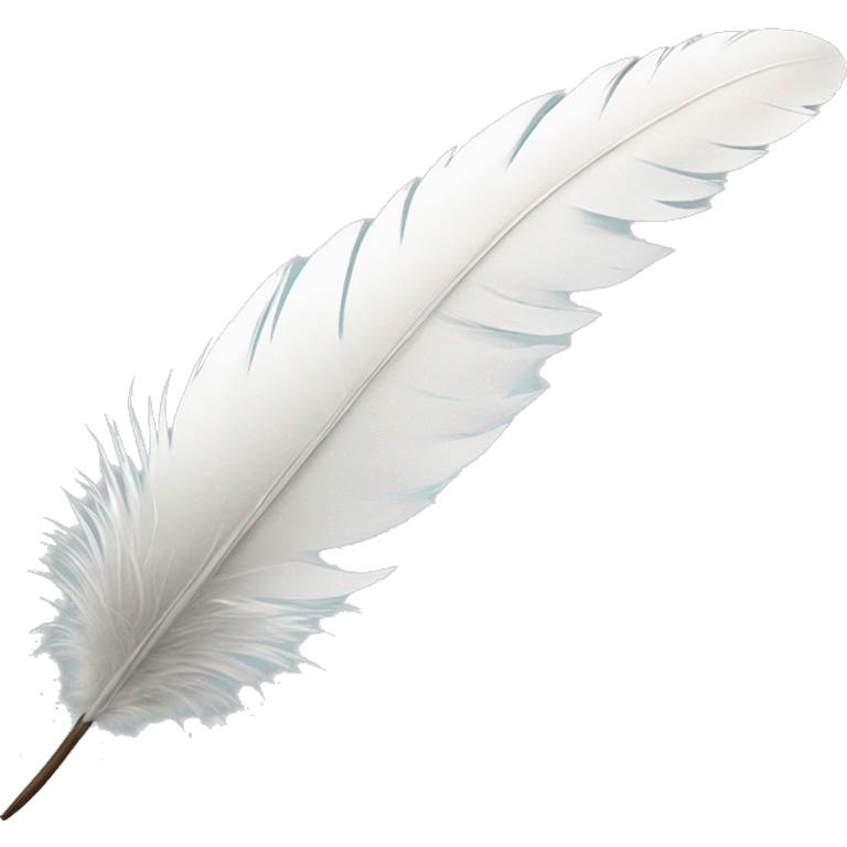 Realistic white feather emoji