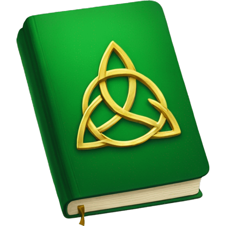 green book with a golden triquetra on it emoji