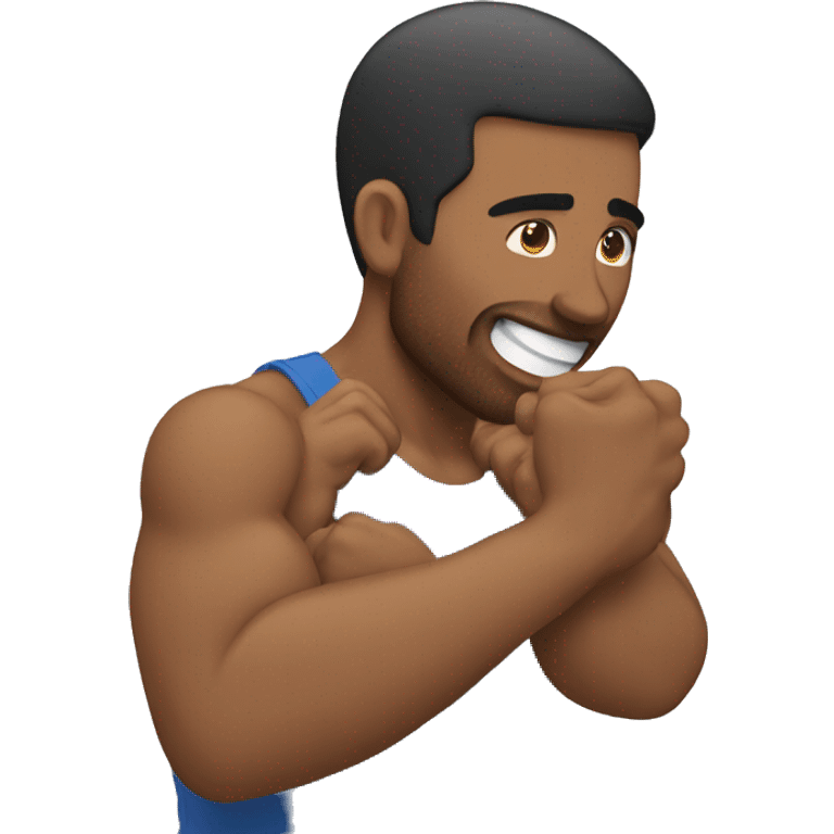 man grabbing his peck muscles  emoji