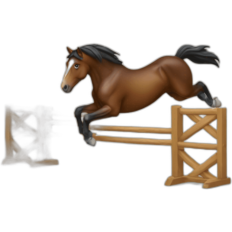 Cheval qui saute un obstacle emoji