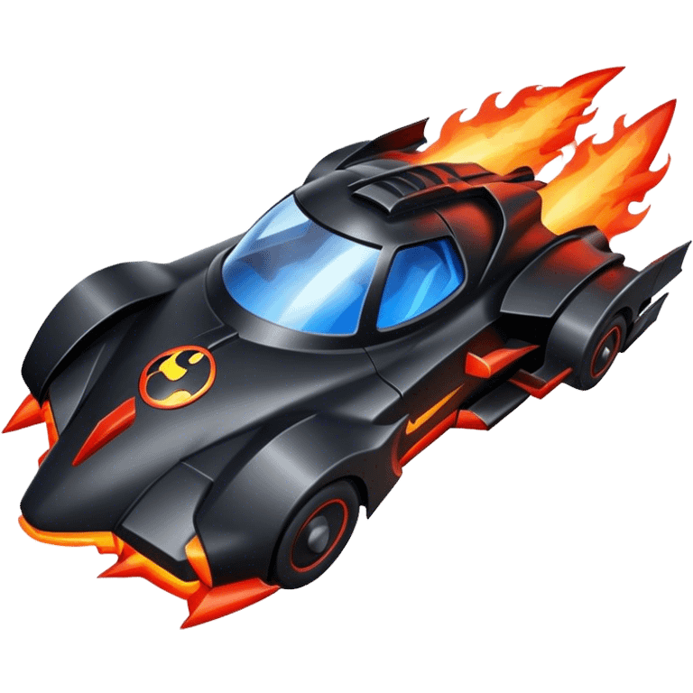 ROCKET IN FIRE BATMOBILE emoji