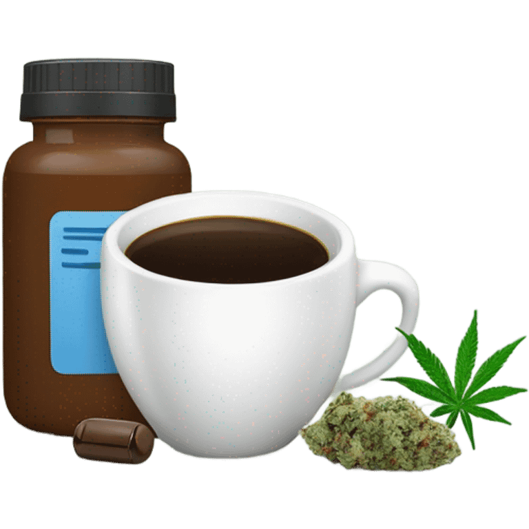 Wellbutrin, coffee, marijuana emoji