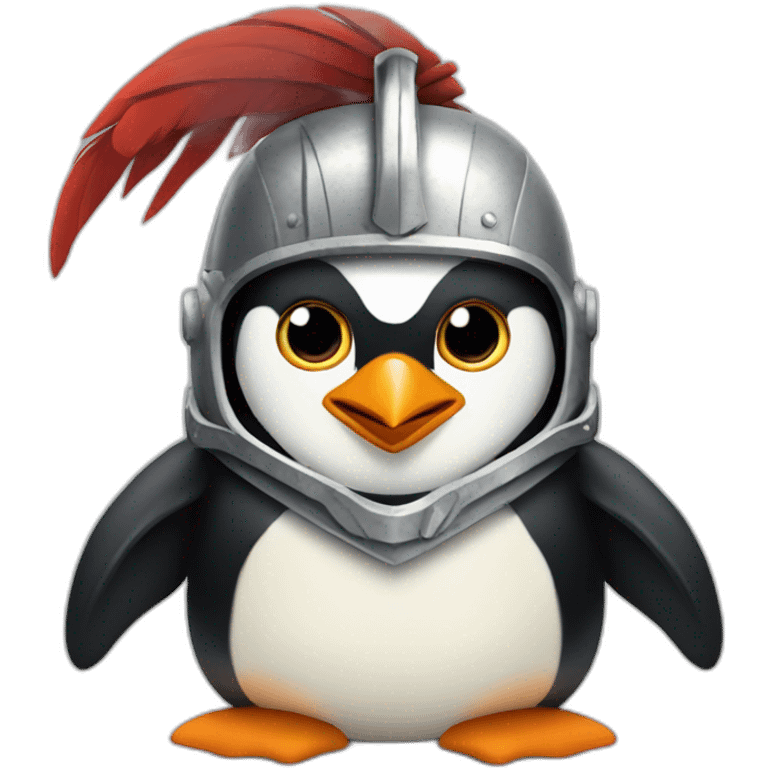 Penguin with gladiator helmet emoji