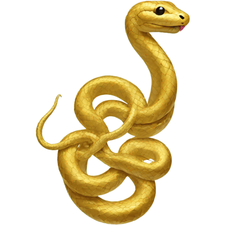 Gold snake with floral pattern emoji