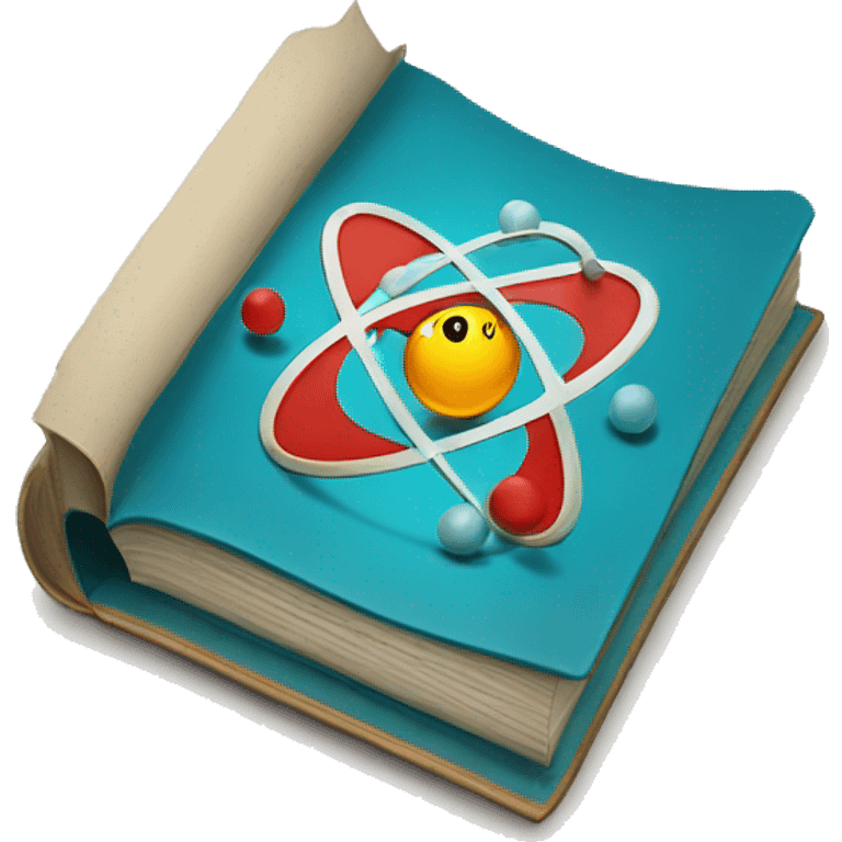 open book with scientific symbol atom emoji