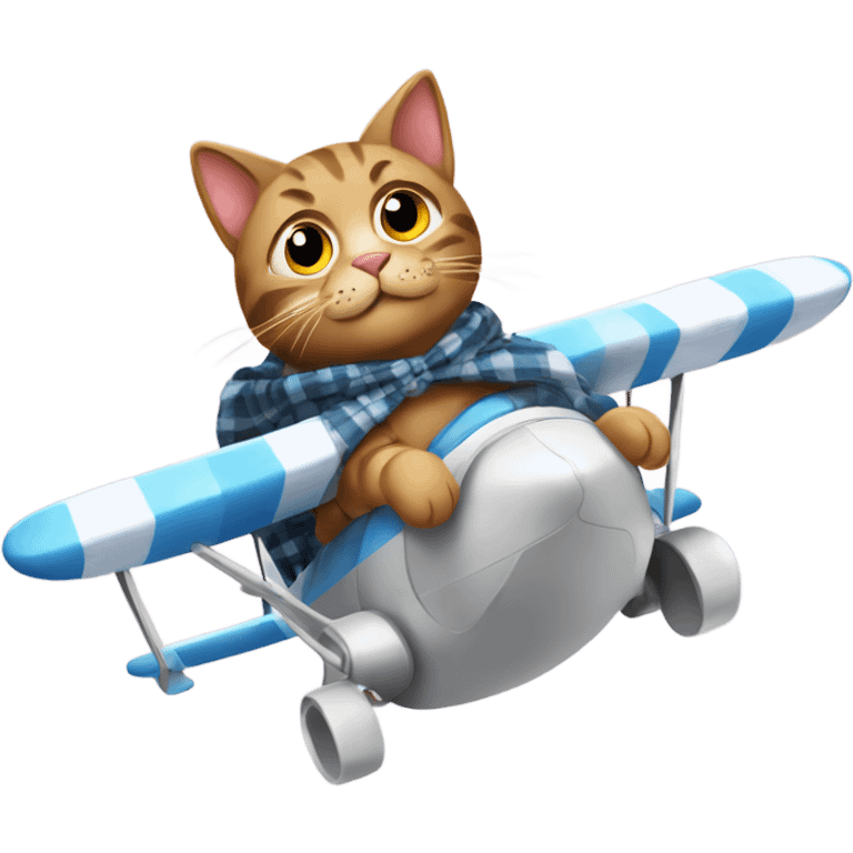 cat wearing a flannel while flying  emoji