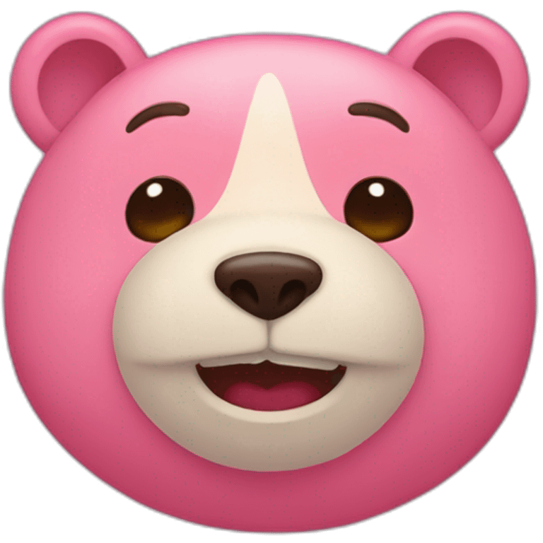 Oso rosa riendo emoji