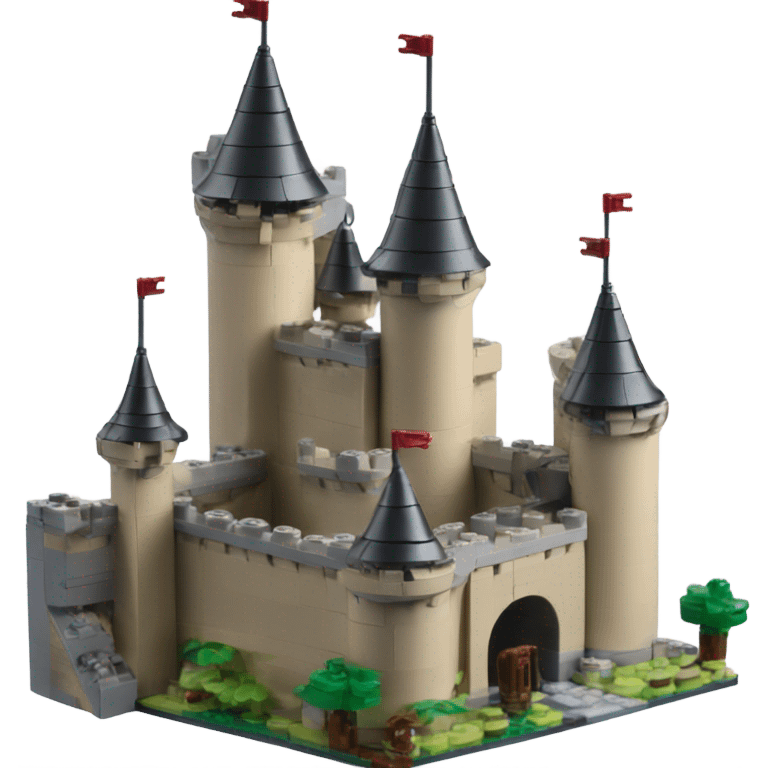 a Lego castle with a tiny guy on top emoji