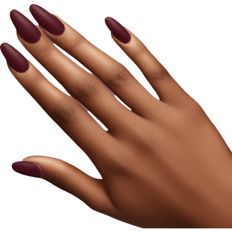 Maroon nails on woman hand emoji