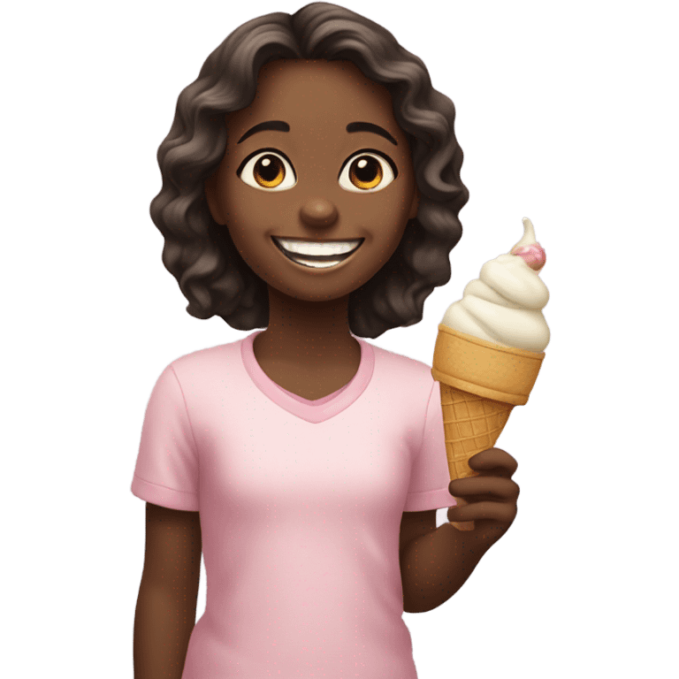 Little girl holding ice cream  emoji