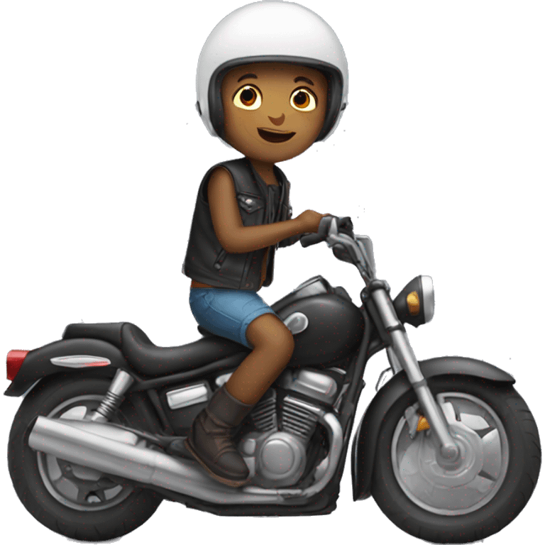 Kid sitting on motorcycle  emoji