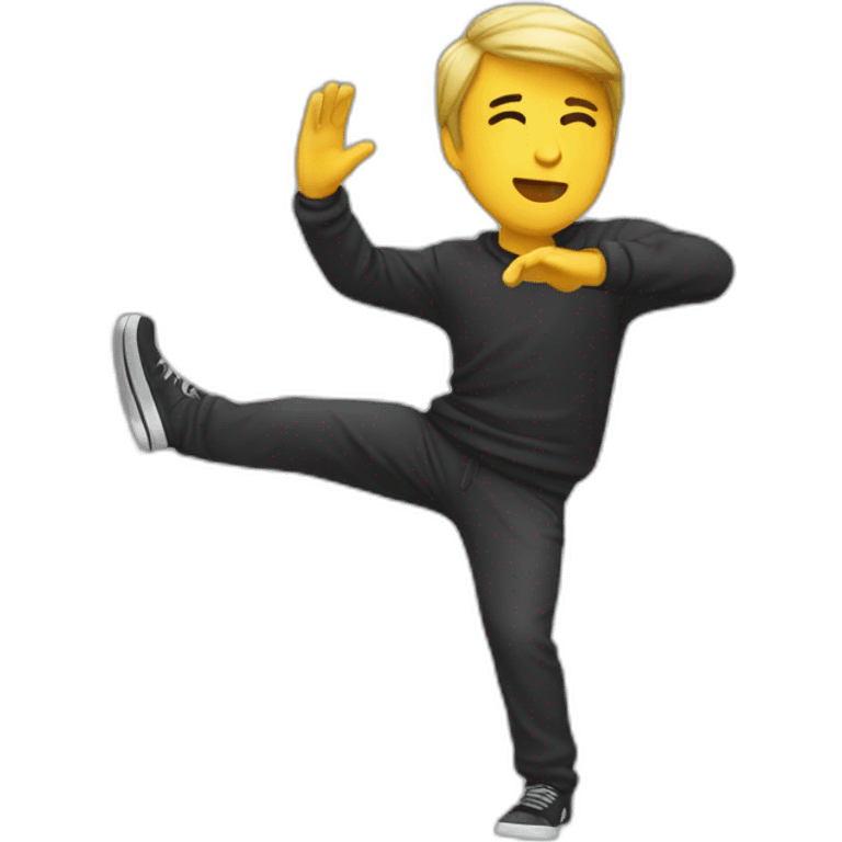 Une personne qui fait un dab emoji