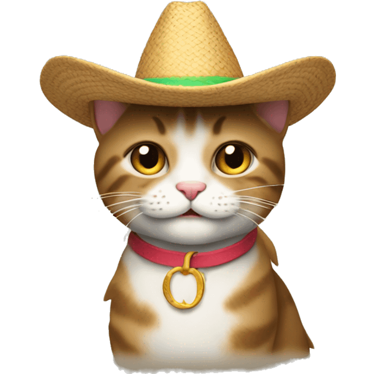 Un gato con un sombrero de cumpleaños emoji