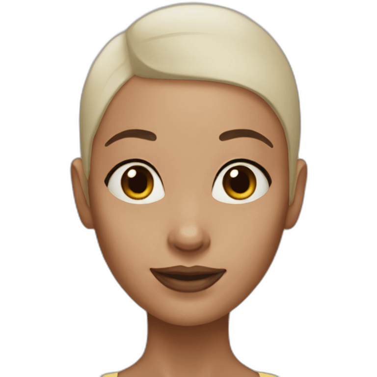 close up woman no hair emoji