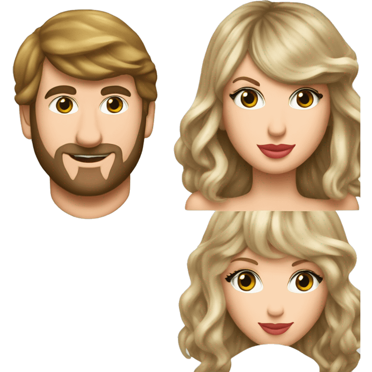 Taylor swift con el pelo liso junto a travis Kelcey  emoji