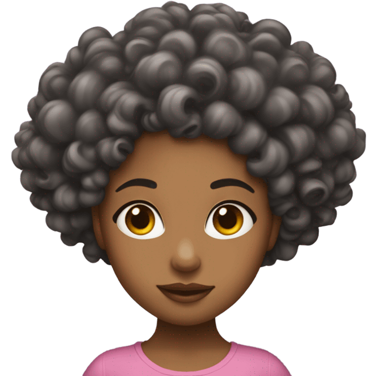 Blasian girl with 3C curls emoji