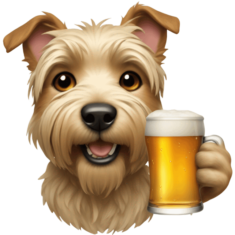 Terrier Drinking beer  emoji