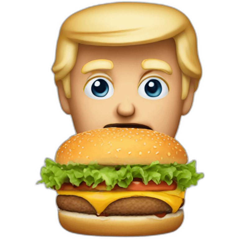 Donald trump who eat burger emoji