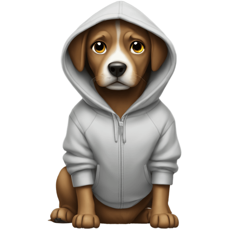 dog wearing a hoodie emoji