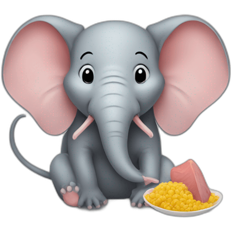 a mouse eats an elephant emoji