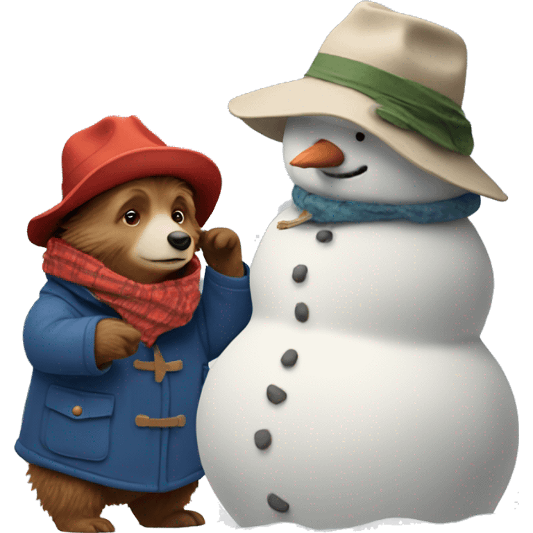 Paddington making a snowman emoji