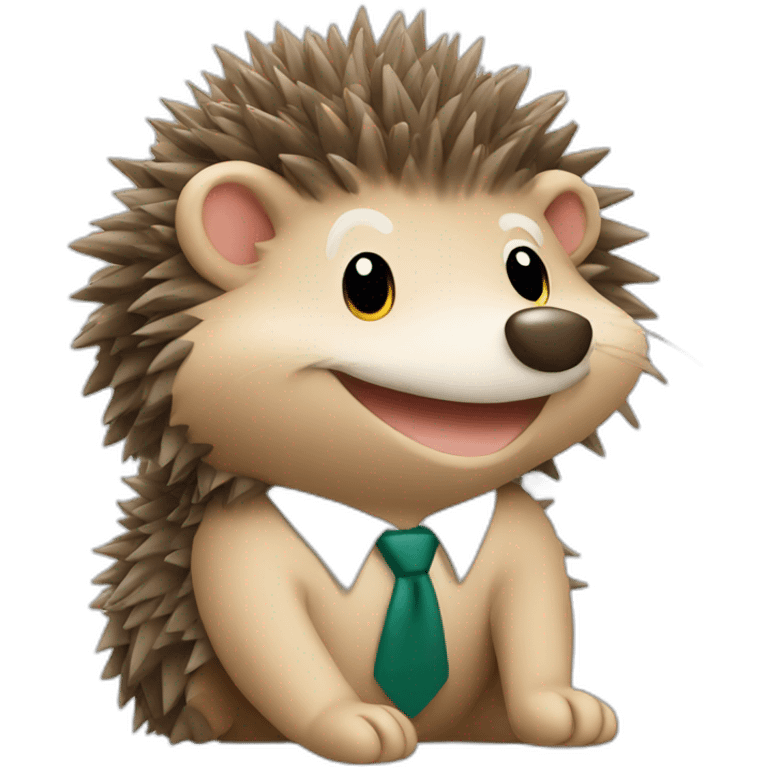 smiling hedgehog working in an office emoji