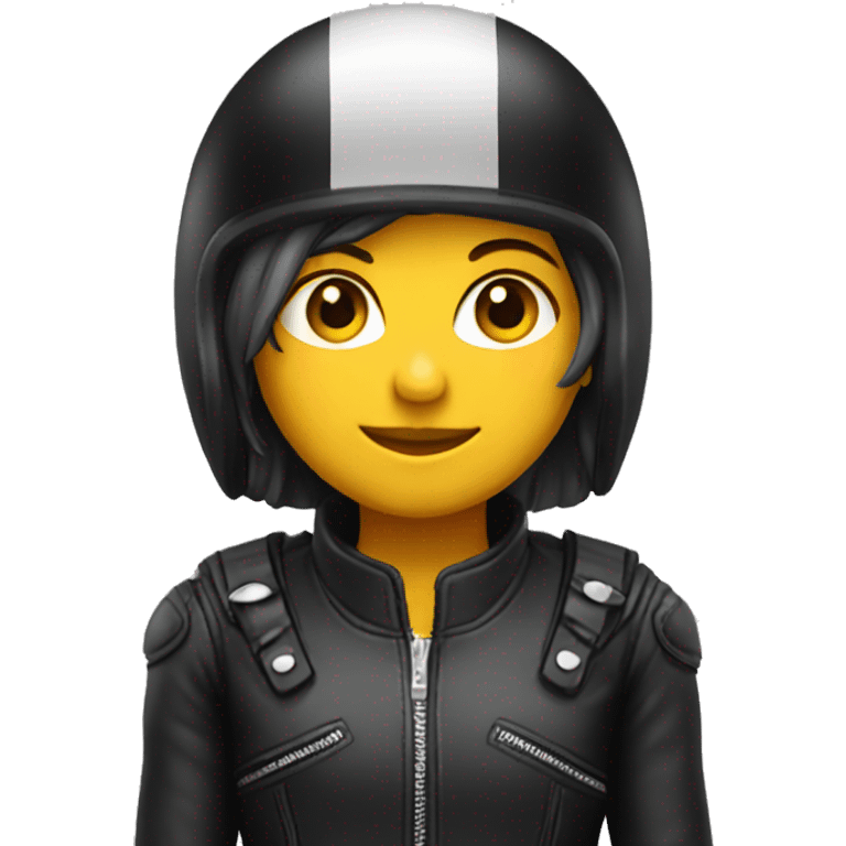 a girl in a biker helmet  emoji