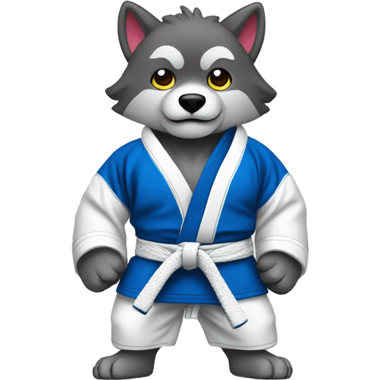 Wolf Wearing Jiu-Jitsu gi emoji