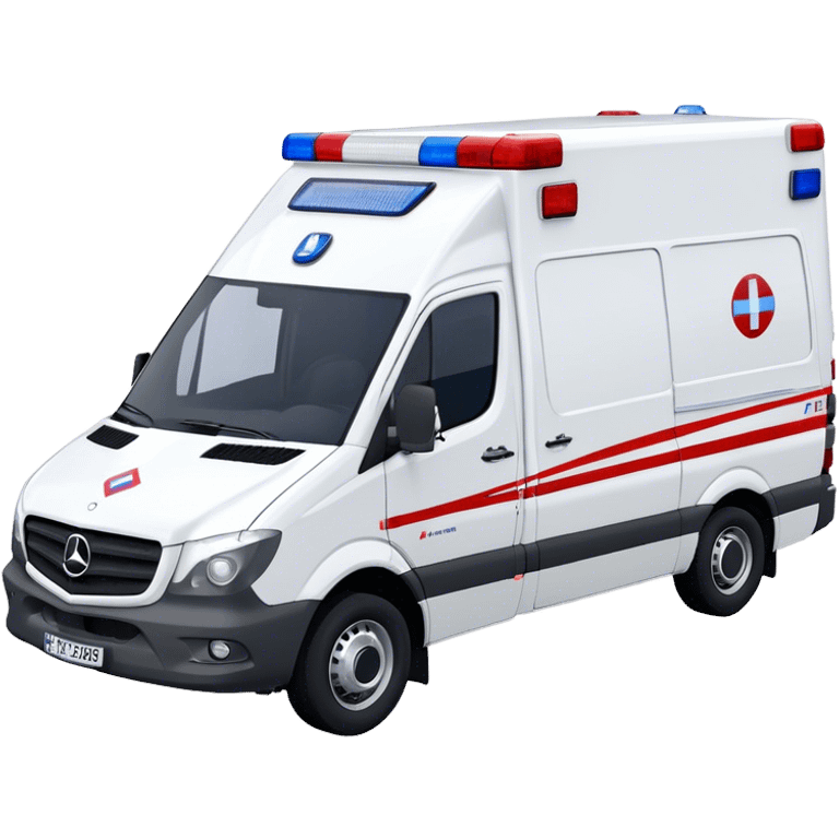 Ambulance - Mercedes-Benz Sprinter (Model Year: 2018) (Iconic Colour: White with red and blue markings) emoji