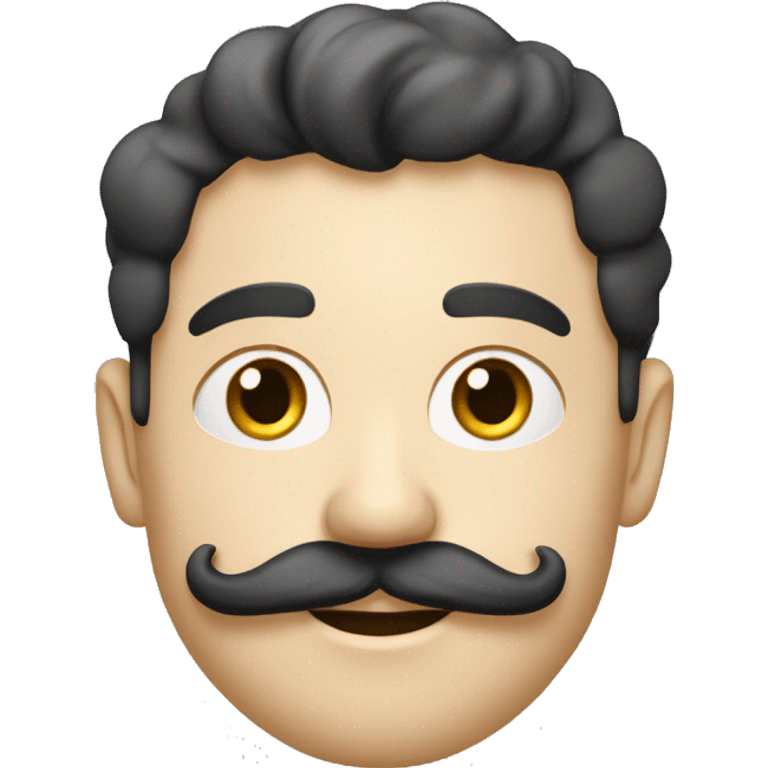 garcon blanc avec des bouclettes noires et une moustache  emoji