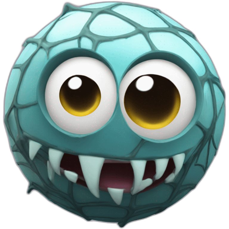 3d sphere with a cartoon Spider skin texture with big playful eyes emoji