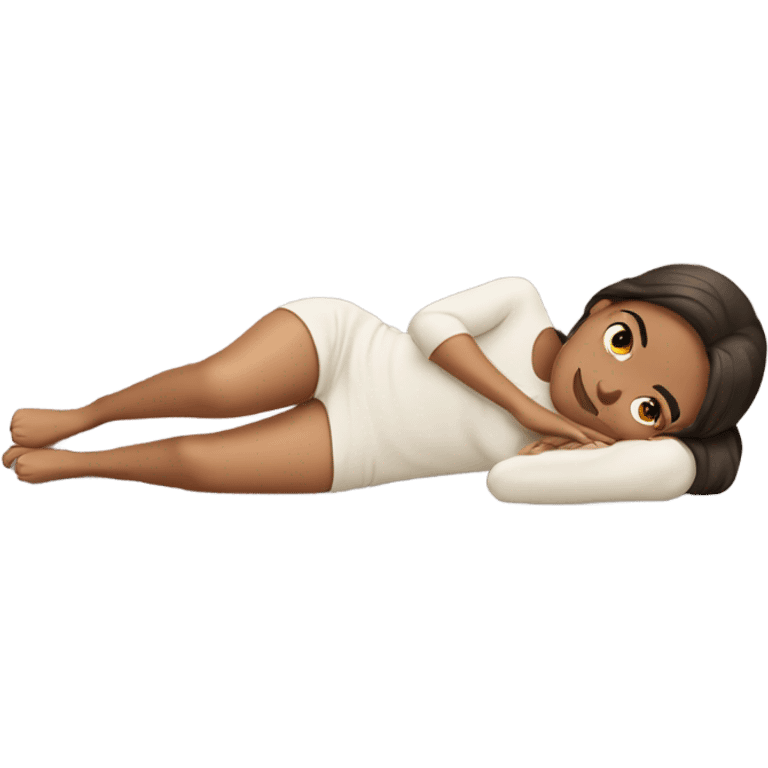 skin tone 3 girl laying down on stomach  emoji