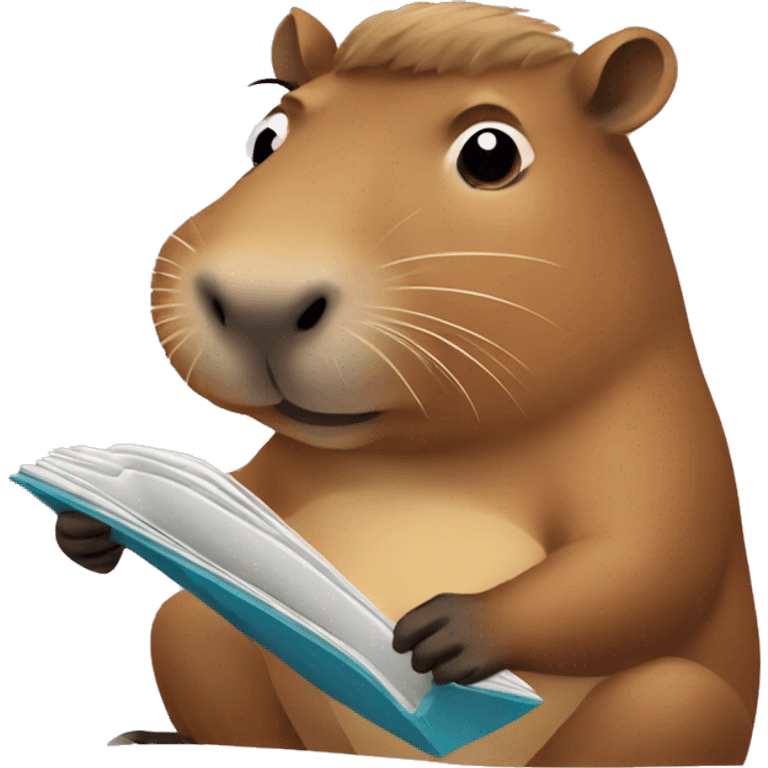 A capybara reading The Perfect Magazine emoji