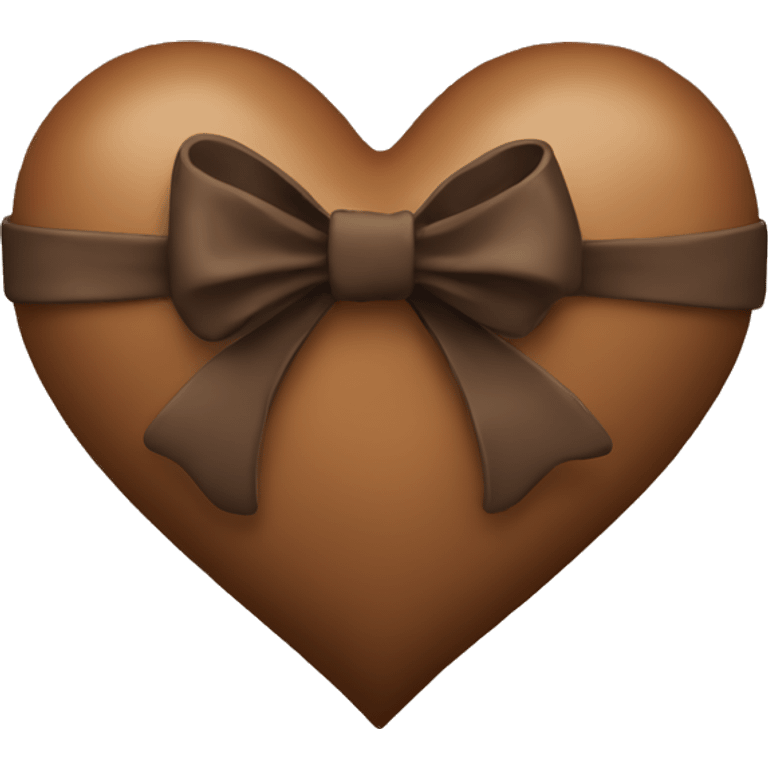 brown heart with bow on too emoji