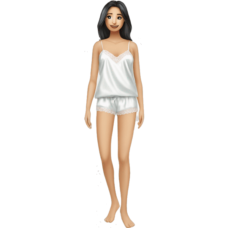 white satin camisole pajam emoji