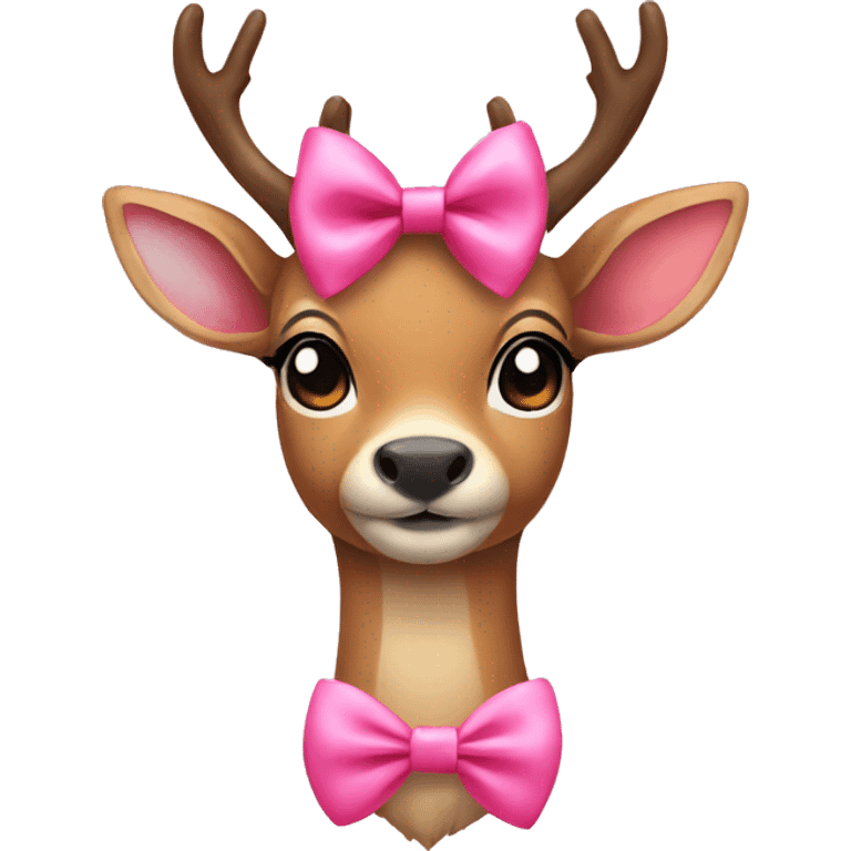 deer with pink bow cute emoji