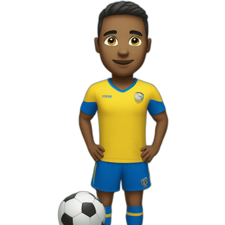 soccer player With yellow and blue t-shirt emoji