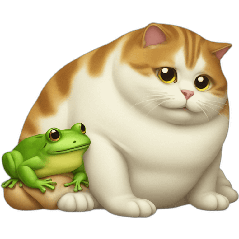 Fat-cat-eating-a-frog emoji